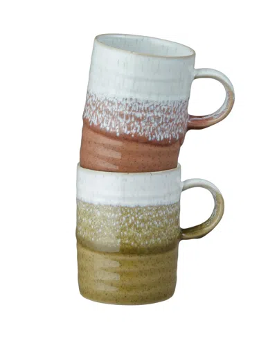Denby Kiln Accent Ridged Mugs, Set Of 2 In Brown