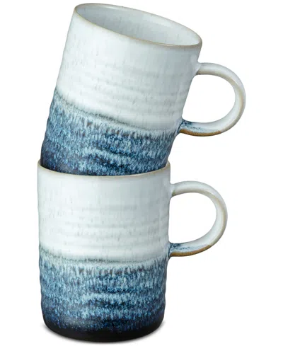 Denby Kiln By  Collection Ridged Stoneware Mugs, Set Of 2 In Blue