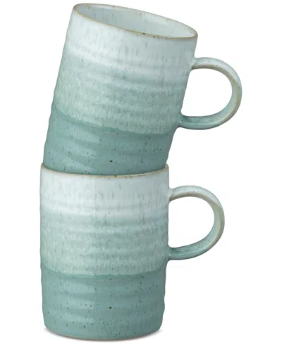 Denby Kiln Ridged Mugs, Set Of 2 In Green