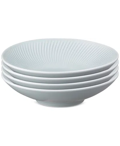 Denby Porcelain Arc Collection Pasta Bowls, Set Of 4 In Arc Grey