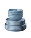 Denby Studio Flint 12-pc. Dinnerware Set, Service For 4 In Blue