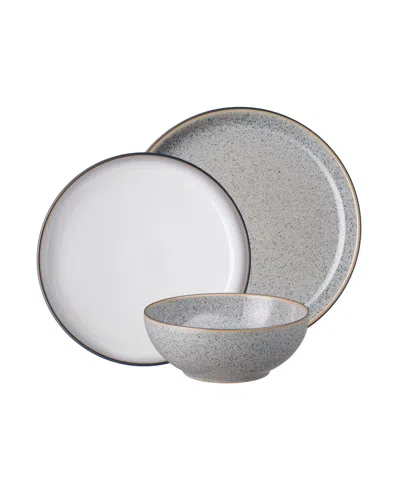 DENBY STUDIO GREY 12 PC DINNERWARE SET, SERVICE FOR 4