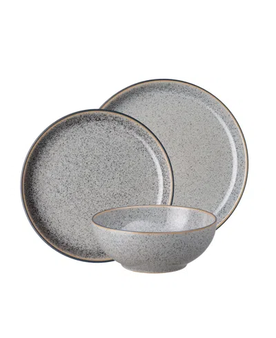 DENBY STUDIO GREY 12 PC DINNERWARE SET, SERVICE FOR 4