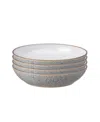 Denby Studio Grey Set Of 4 White Pasta Bowls In White,grey