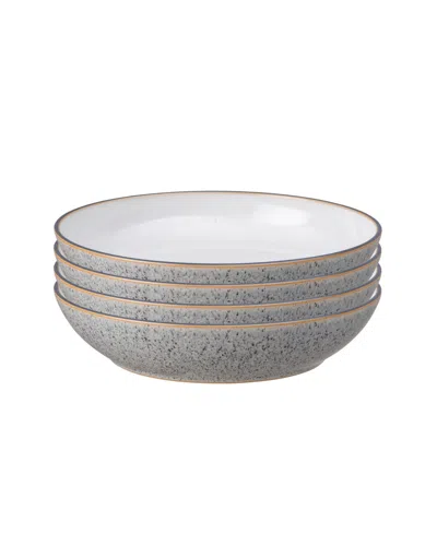 Denby Studio Grey Set Of 4 White Pasta Bowls In White,grey