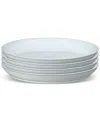 Denby White Speckle Stoneware Coupe Dinner Plates, Set Of 4 In White