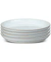 Denby White Speckle Stoneware Coupe Dinner Plates, Set Of 4 In White