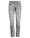 Denham Man Jeans Grey Size 34w-34l Cotton, Elastomultiester, Elastane, Cow Leather In Multi
