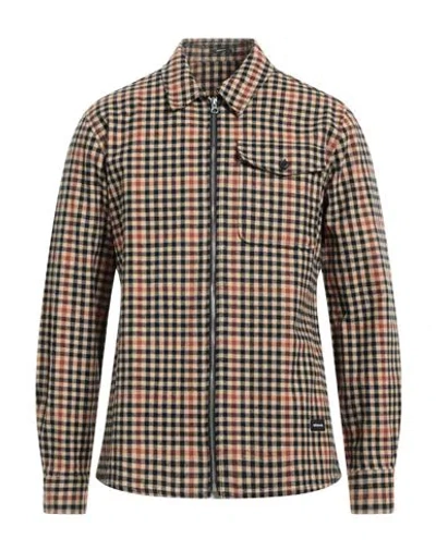 Denham Man Shirt Beige Size Xl Cotton In Brown