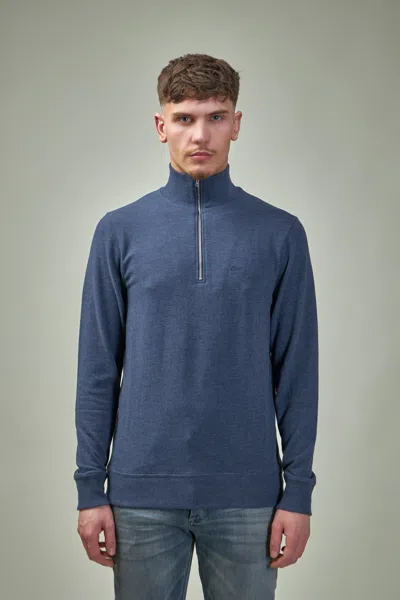 Denham Roger Half Zip In Blue