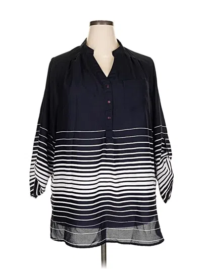 Pre-owned Denim 24/7 3/4 Sleeve Blouse In Black