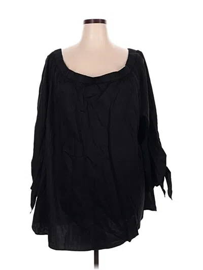 Pre-owned Denim 24/7 3/4 Sleeve Blouse In Black