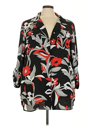 Pre-owned Denim 24/7 3/4 Sleeve Blouse In Black