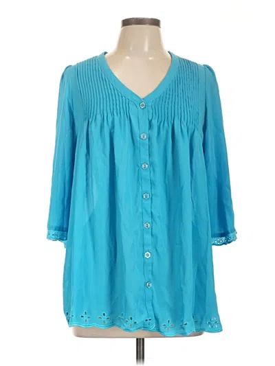 Pre-owned Denim 24/7 3/4 Sleeve Blouse In Blue