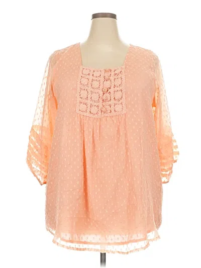 Pre-owned Denim 24/7 3/4 Sleeve Blouse In Orange