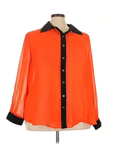 Pre-owned Denim 24/7 3/4 Sleeve Blouse In Orange