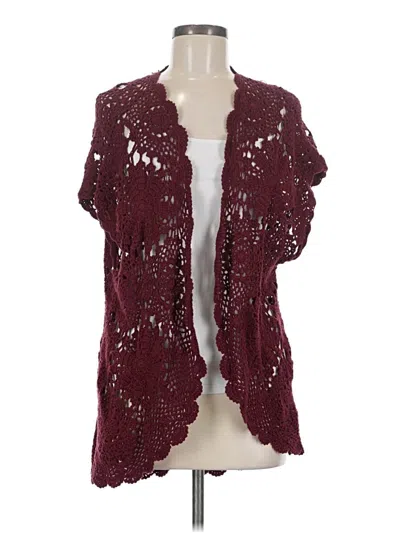 Pre-owned Denim 24/7 Cardigan Sweater In Burgundy