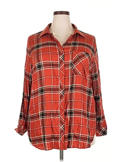 Pre-owned Denim 24/7 Long Sleeve Button Down Shirt In Red