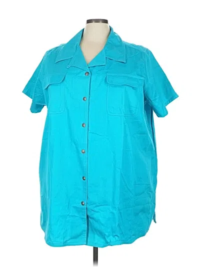 Pre-owned Denim 24/7 Short Sleeve Button Down Shirt In Blue