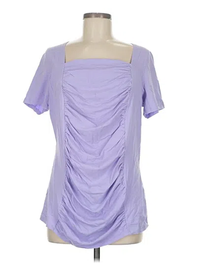 Pre-owned Denim 24/7 Short Sleeve Top Purple Sweetheart Neckline Tops