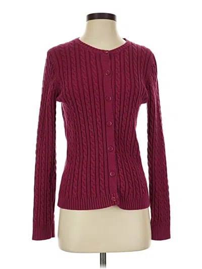 Pre-owned Denim & Co Cardigan Sweater In Burgundy