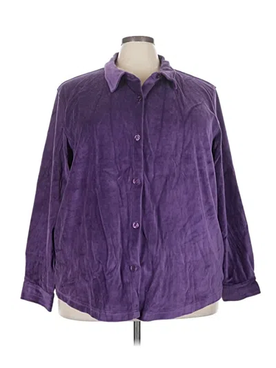 Pre-owned Denim & Co Cardigan Sweater In Purple