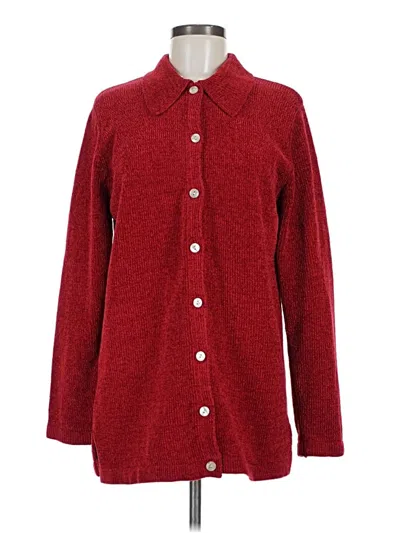 Pre-owned Denim & Co Cardigan Sweater In Red