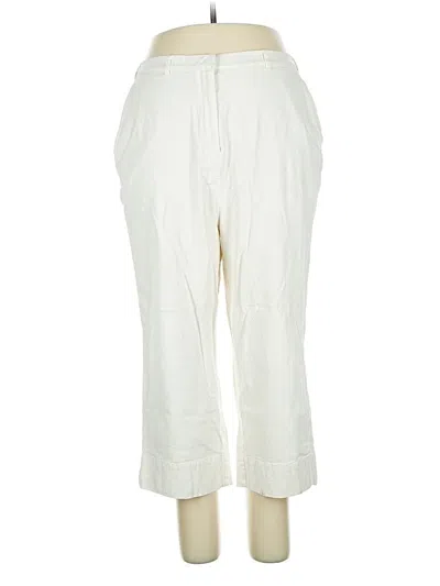 Pre-owned Denim & Co Linen Pants In White