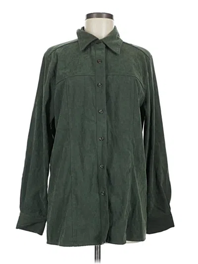 Pre-owned Denim & Co Long Sleeve Blouse In Green