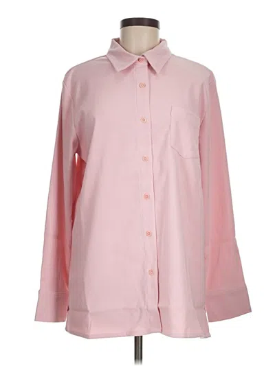 Denim & Co Long Sleeve Blouse In Pink