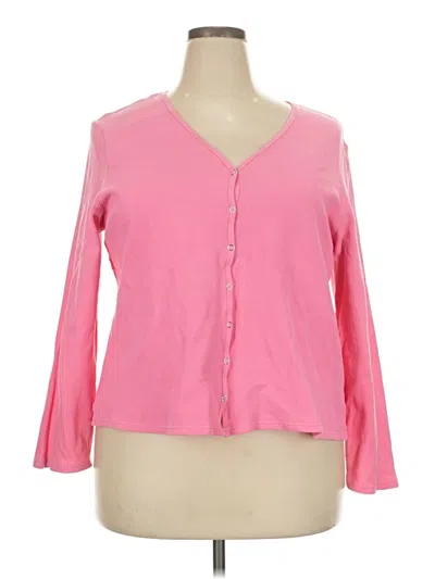 Pre-owned Denim & Co Long Sleeve Blouse In Pink
