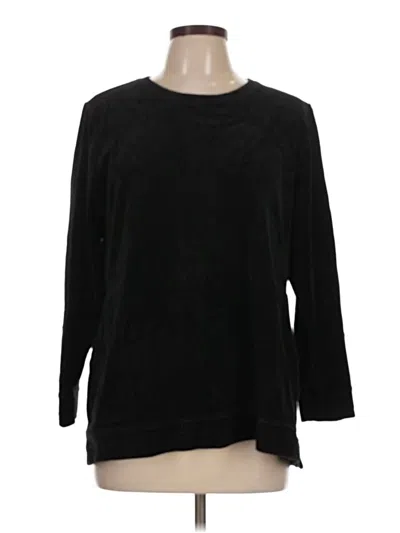Pre-owned Denim & Co Pullover Sweater In Black