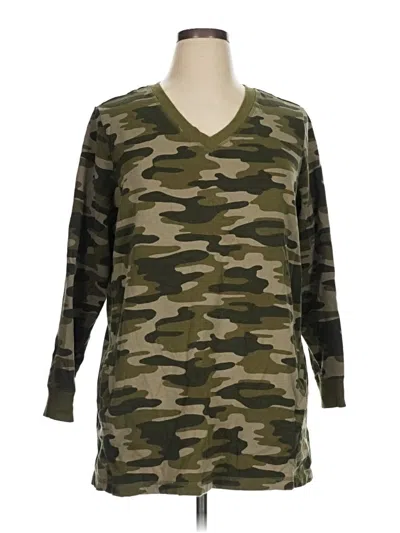 Pre-owned Denim & Co Pullover Sweater In Green