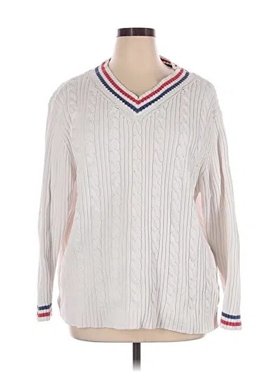 Pre-owned Denim & Co Pullover Sweater In White