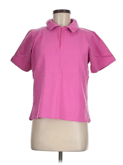 Pre-owned Denim & Co Short Sleeve Polo Shirt In Pink