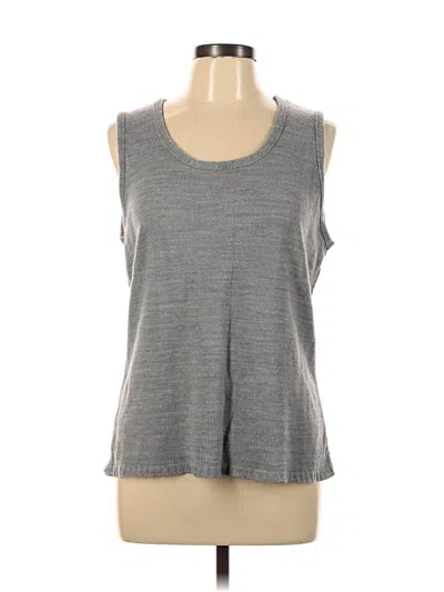 Pre-owned Denim & Co Sleeveless Top Gray Scoop Neck Tops