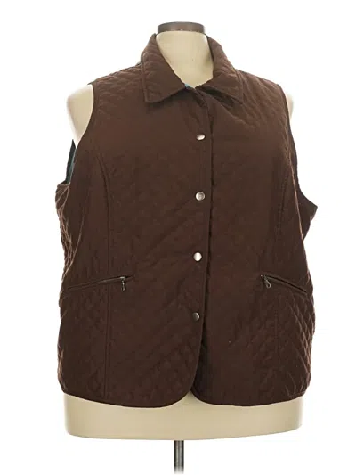 Pre-owned Denim & Co Vest In Brown