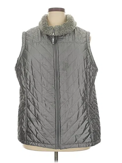 Pre-owned Denim & Co Vest In Gray