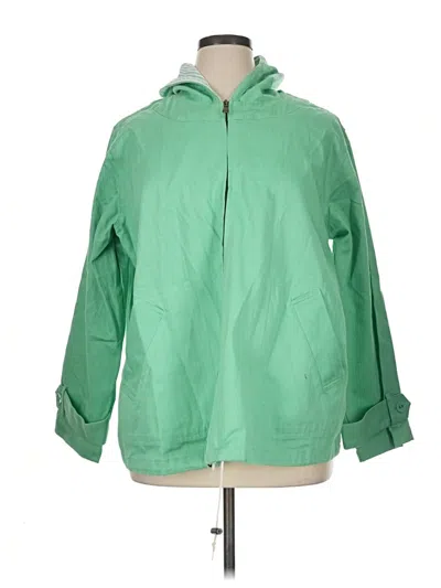 Pre-owned Denim & Co Windbreaker Jacket In Green