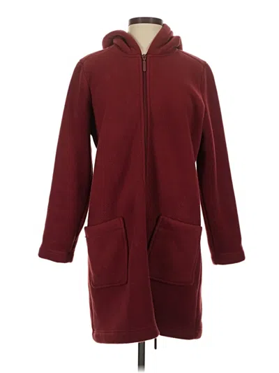 Pre-owned Denim & Co Zip Up Hoodie In Burgundy