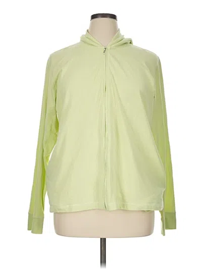 Pre-owned Denim & Co Zip Up Hoodie In Green
