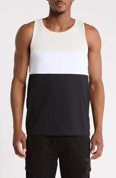Denim And Flower Colorblock Tank