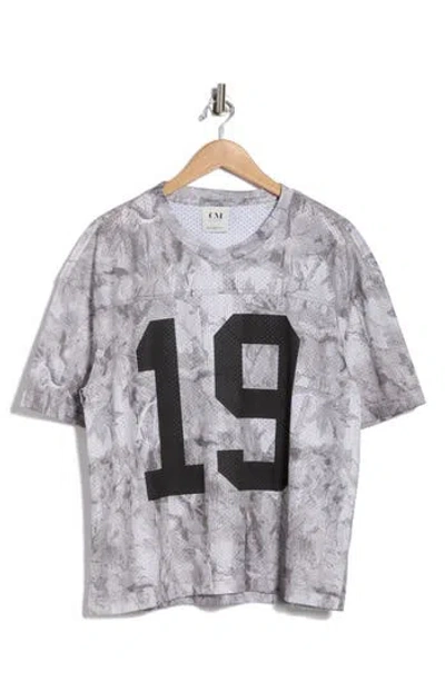 Denim And Flower '19' Camo Graphic Jersey T-shirt In Gray
