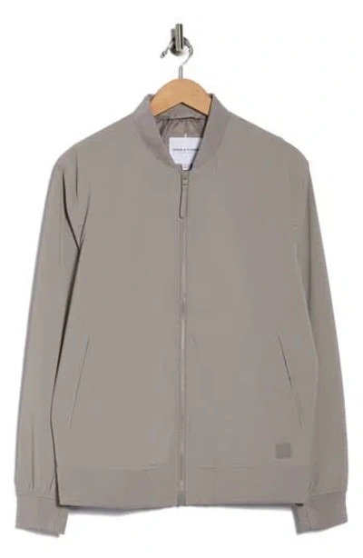 Denim And Flower Bomber Jacket In Gray