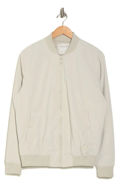 Denim And Flower Bomber Jacket In Sand