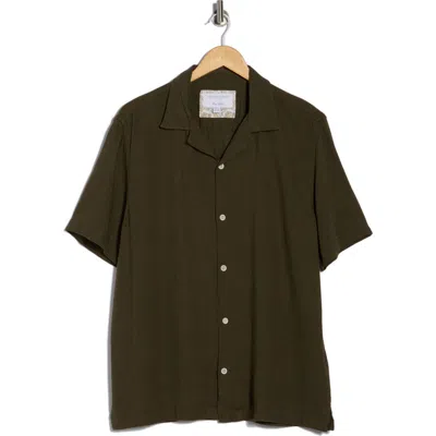 Denim And Flower Camp Shirt In Green