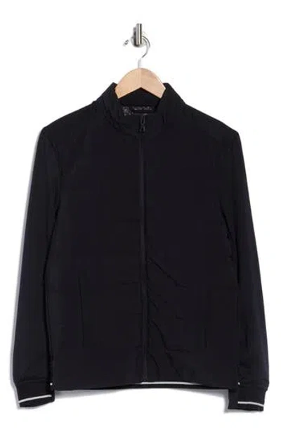 Denim And Flower Channel Quilted Jacket In Black