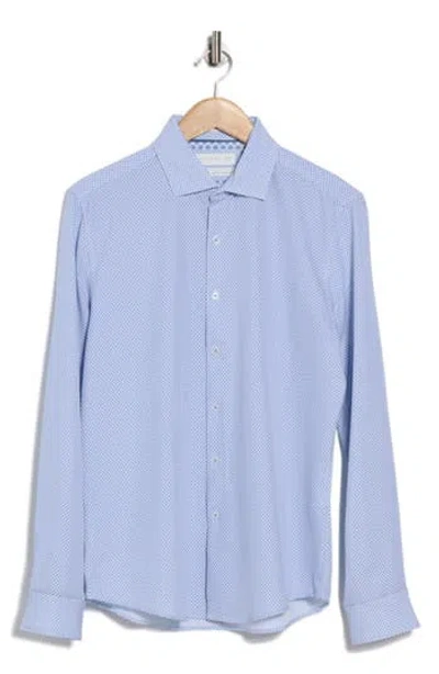 Denim And Flower Circles Button-up Shirt In Multi