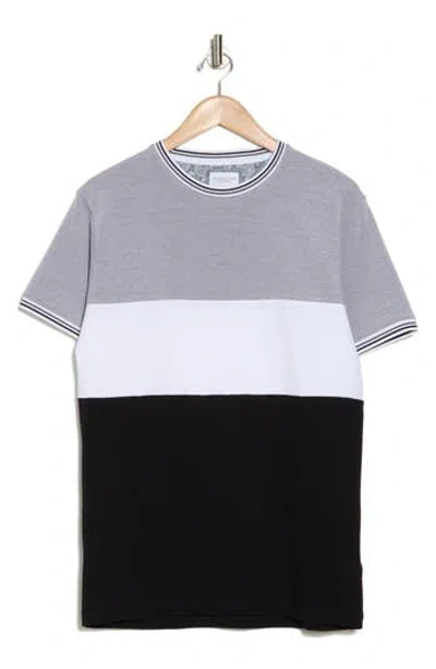 Denim And Flower Colorblock Piqué Knit T-shirt In Grey