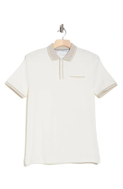 Denim And Flower Contrast Tipping Polo In Cream